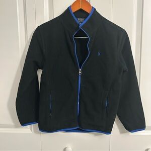 Polo Ralph Lauren Black Full-Zip Fleece Jacket | Size M | Classic Logo Outerwear